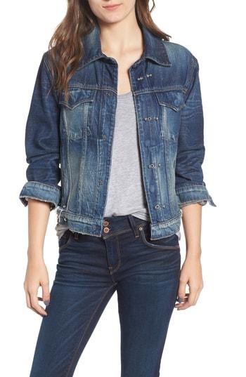 Women's Hudson Jeans Pierced Denim Jacket - Blue