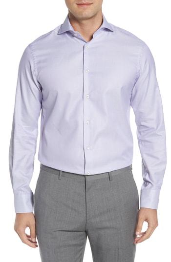 Men's Ike Behar Regular Fit Solid Dress Shirt .5 32/33 - Purple