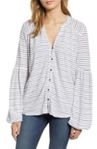 Women's Lucky Brand Blouson Sleeve Top - White