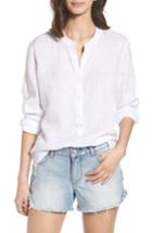 Women's Stateside Linen Henley Shirt - White