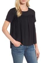 Women's Caslon Sweetheart Ruffle Tee - Black