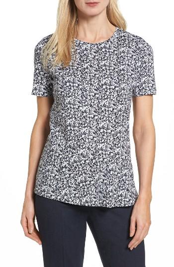 Women's Boss Enic Floral Cotton Top - Blue