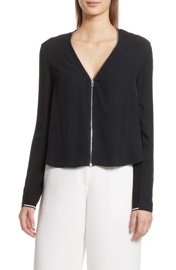 Women's Rag & Bone Vanessa Zip Front Blouse - Black