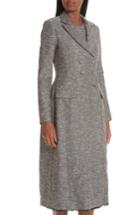 Women's Lela Rose Sequin Embroidered Tweed Seamed Coat
