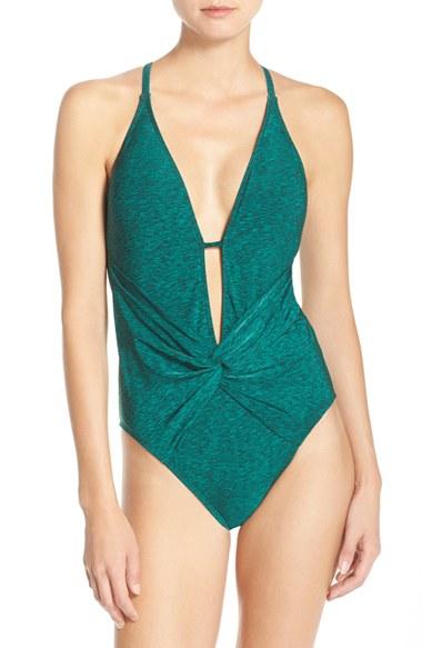Women's La Blanca 'spruce It Up' Twist Front One-piece Swimsuit
