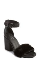 Women's Seychelles Faux Fur Ankle Strap Sandal .5 M - Black