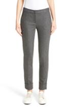 Women's Armani Collezioni Stretch Wool & Cashmere Flannel Pants - Grey