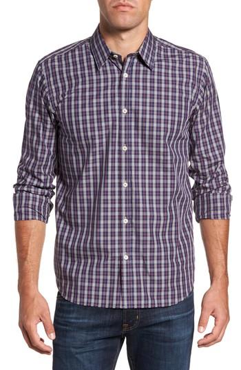 Men's Jeremy Argyle Regular Fit Plaid Sport Shirt - Burgundy
