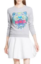 Women's Kenzo Embroidered Tiger Cotton Sweatshirt - Grey