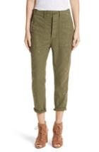 Women's The Great. The Slouch Armies Metallic Speckle Pants - Green