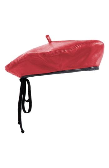 Women's Eric Javits Kate Leather Beret - Red