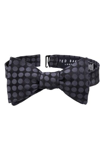 Men's Ted Baker London Double Dots Silk Bow Tie, Size - Grey