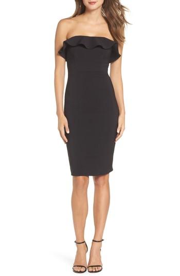 Women's Maria Bianca Nero Strapless Ruffle Cocktail Dress - Black