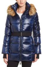 Women's S13 'nicky' Quilted Coat With Removable Faux Fur Trimmed Hood - Blue