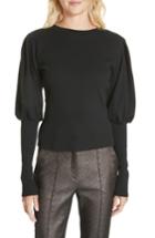 Women's Veronica Beard Lyon Puff Sleeve Top - Black