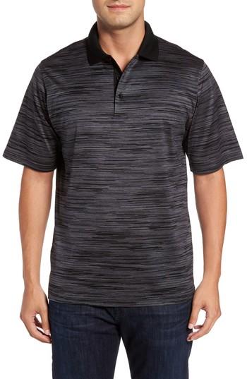 Men's Bugatchi Classic Fit Space Dye Jersey Polo, Size - Black