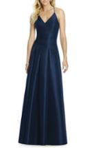 Women's After Six Cross Back Taffeta A-line Gown - Blue