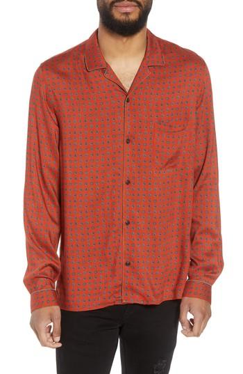 Men's The Kooples Slim Fit Paisley Sport Shirt - Orange