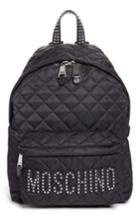 Moschino Studded Logo Quilted Nylon Backpack -