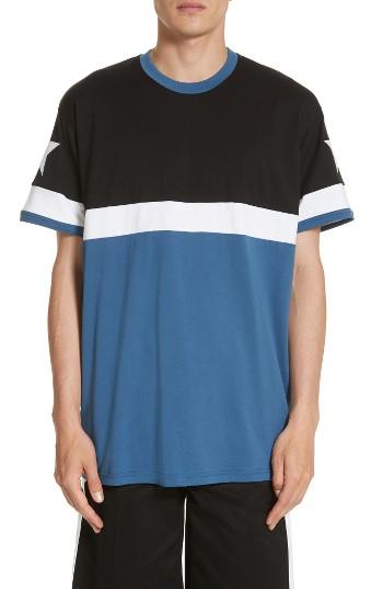 Men's Givenchy Columbian Fit Colorblock T-shirt - Blue