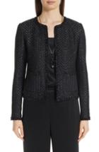 Women's St. John Collection Shimmer Inlay Brocade Knit Jacket - Black