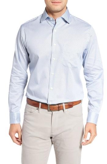 Men's Peter Millar Flashback Classic Fit Print Sport Shirt - Blue