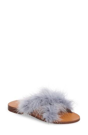 Women's Topshop Fenella Feathered Sandal .5us / 36eu - Grey