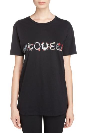 Women's Alexander Mcqueen Animal Mcqueen Print Tee Us / 34 It - Black