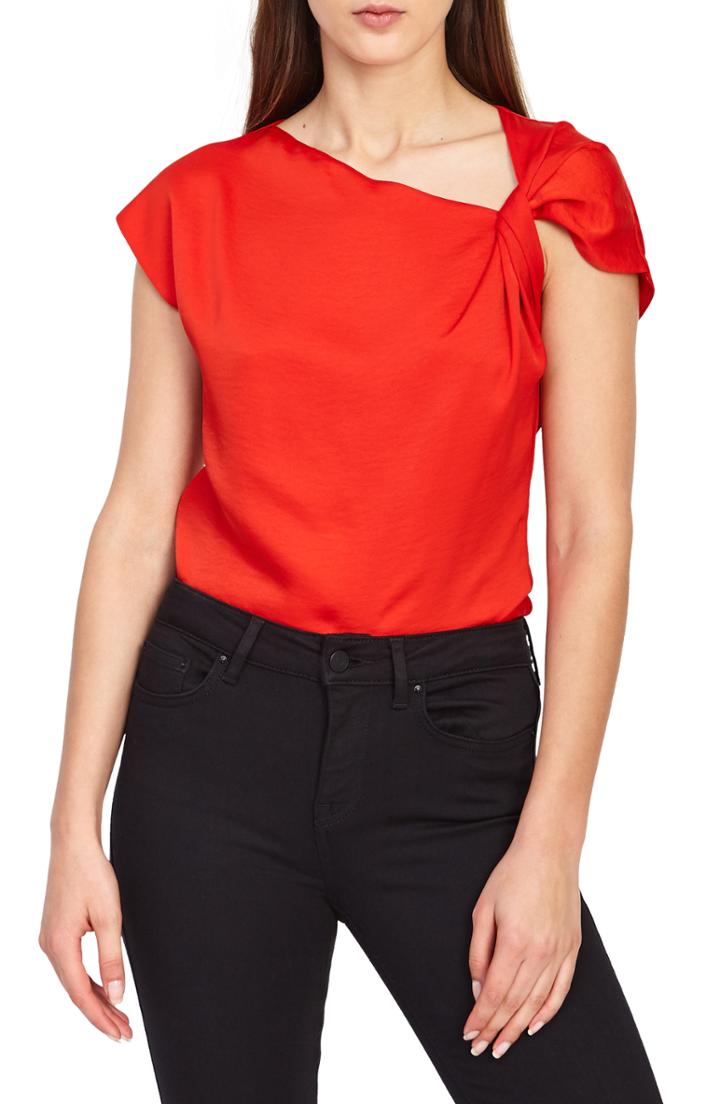 Women's Reiss Trinny Knot Detail Cutaway Top Us / 6 Uk - Red