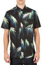 Men's Volcom Maui Palm Cotton Blend Woven Shirt - Black
