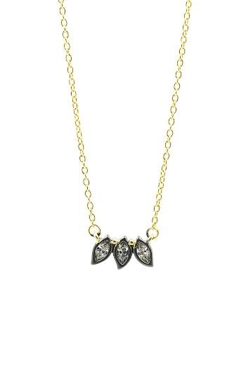 Women's Freida Rothman Fleur Bloom Triple Leaf Pendant Necklace