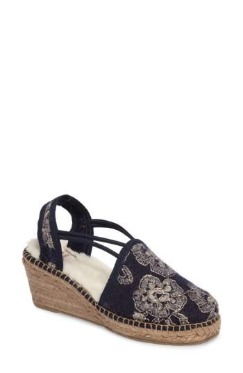 Women's Toni Pons Medan Faux Fur Lined Espadrille Wedge Eu - Blue