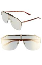 Men's Gucci Retro Web Shield 62mm Sunglasses - Blonde Havana