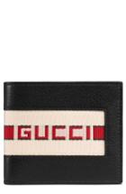 Men's Gucci Logo Leather Wallet - Black