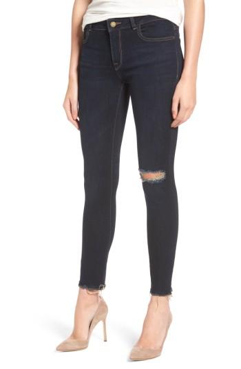 Women's Dl1961 Margaux Instasculpt Ripped Ankle Skinny Jeans - Grey