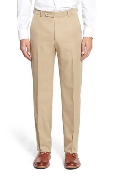 Men's Ballin Regular Fit Flat Front Trousers - Beige