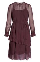 Women's Chelsea28 Pleat Detail Midi Dress (similar To 22w) - Burgundy