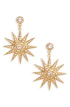 Women's Oscar De La Renta Moon Swarovski Crystal Drop Earrings