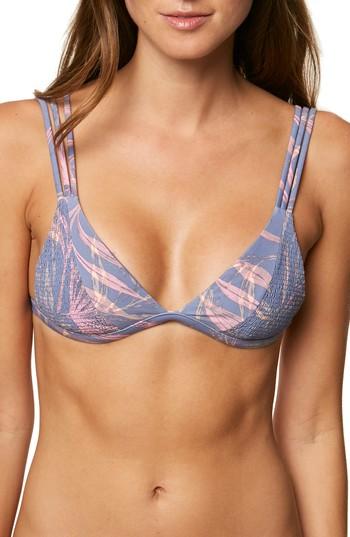 Women's O'neill Faye Triangle Bikini Top - Grey