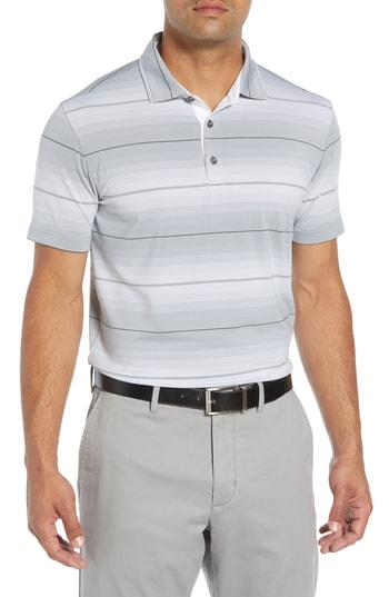 Men's Bobby Jones R18 Tech Diesel Stripe Golf Polo - Grey
