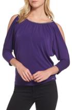 Women's Michael Michael Kors Chain Neck Cold Shoulder Top - Purple