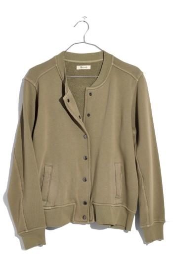 Women's Madewell Bomber Sweatshirt, Size - Green