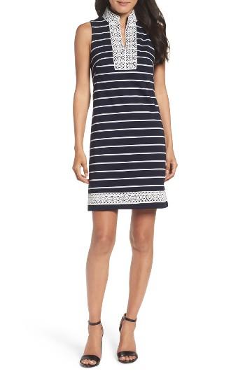Women's Eliza J Mandarin Collar Shift Dress - Blue