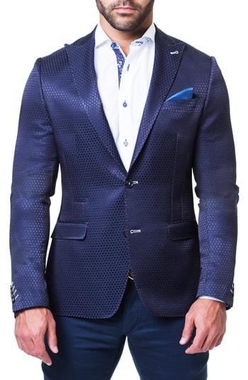Men's Maceoo Beethoven Honeycomb Jacquard Blazer (m) - Blue