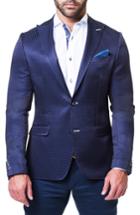 Men's Maceoo Beethoven Honeycomb Jacquard Blazer (m) - Blue