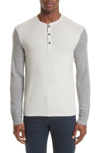 Men's Rag & Bone Merino Wool Blend Henley - Grey