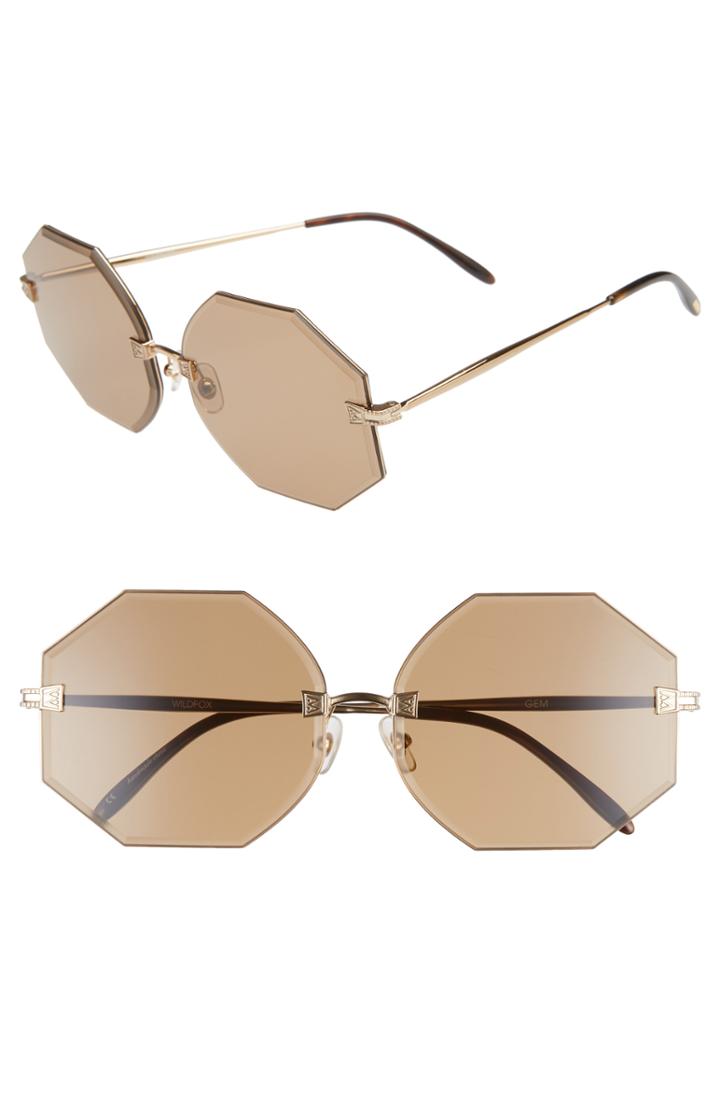 Women's Wildfox Gem 64mm Oversize Geometric Sunglasses -