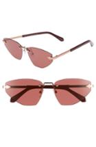 Women's Karen Walker Heartache 60mm Cat Eye Sunglasses - Aubergine