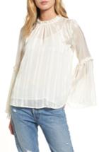 Women's Lush Shadow Stripe Blouse - White