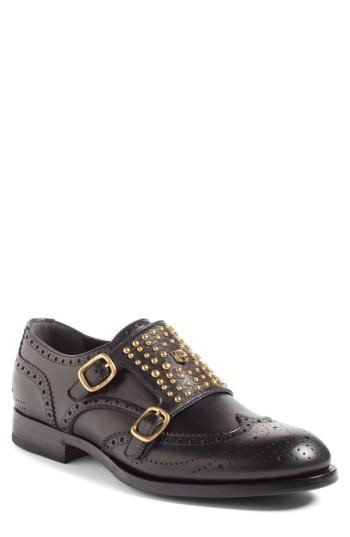 Men's Gucci Queercore Wingtip Monk Strap Shoe Us / 8uk - Black